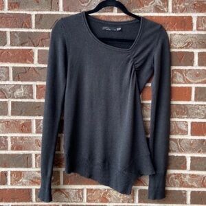 Prana Charcoal Asymmetrical Knit Top